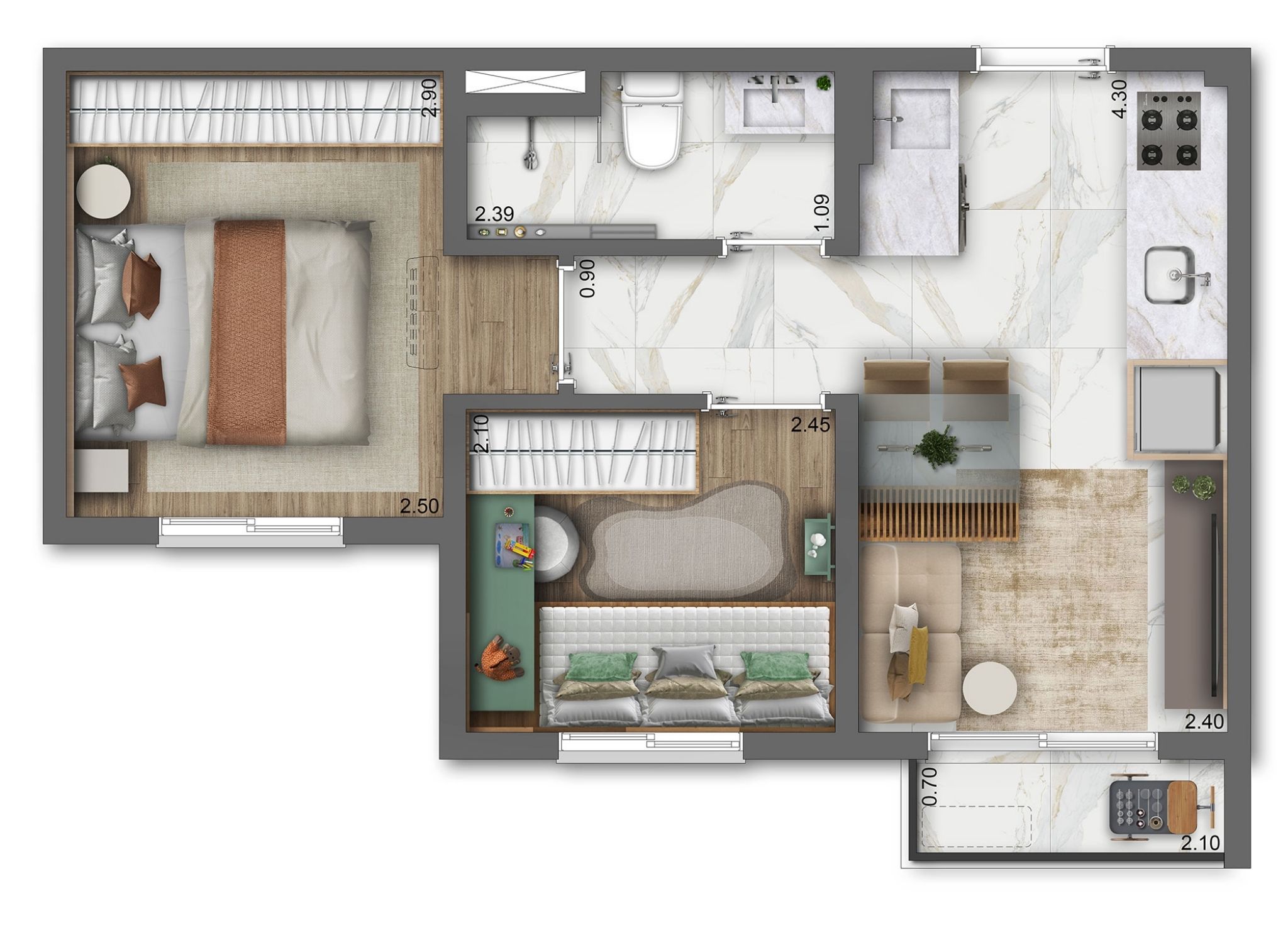 Estação Campo Belo | 32m² | 2 Dorms | Tipo